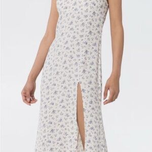 Reformation White and Blue Floral Mini Dress